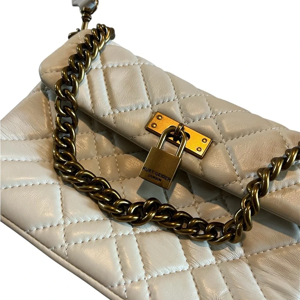 Kurt Geiger White Quilted Shoulder Bag - Picture 2 of 3